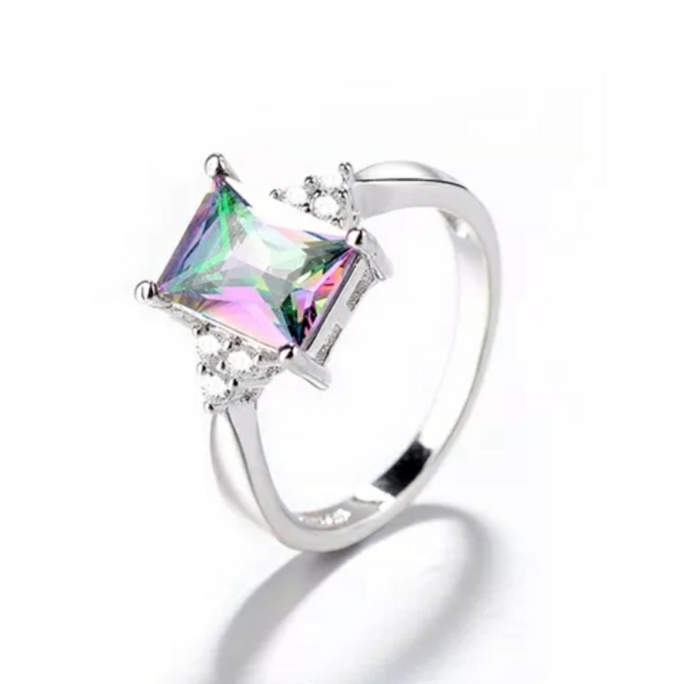 New Silver Colorful Ring - Picture 3 of 3